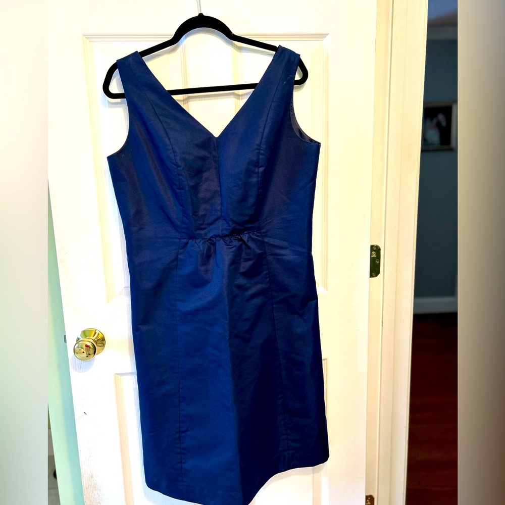 Navy Blue V Neck Dress 14